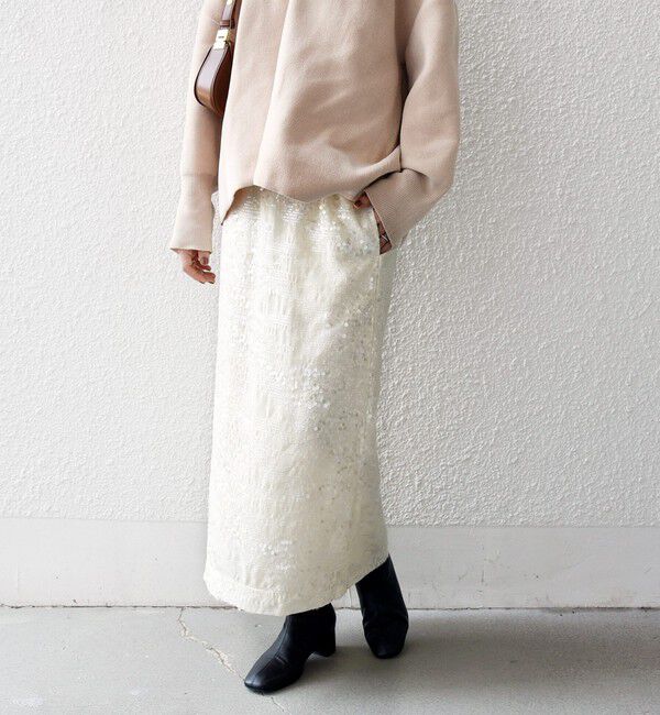 SHIPS any「SHIPS any: スパンコール ジャカード Iライン イージー スカート」|スカート|