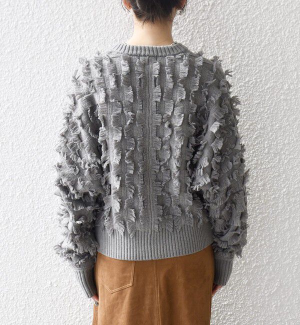 SHIPS any「SHIPS any:〈手洗い可能〉フリンジ デザイン ドルマン ニット カーディガン」|カーディガン|