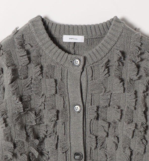 SHIPS any「SHIPS any:〈手洗い可能〉フリンジ デザイン ドルマン ニット カーディガン」|カーディガン|