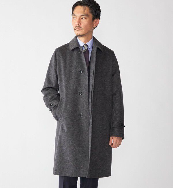 SHIPS「SHIPS: ウール ビーバー ステンカラー コート」|ステンカラーコート|ダークグレー