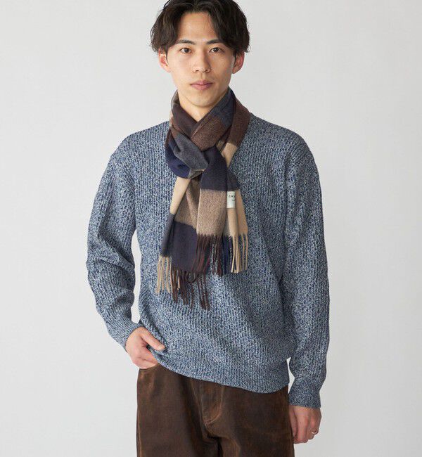 SHIPS「SHIPS: カシミヤ シングル 3ブロック マフラー」|マフラー|