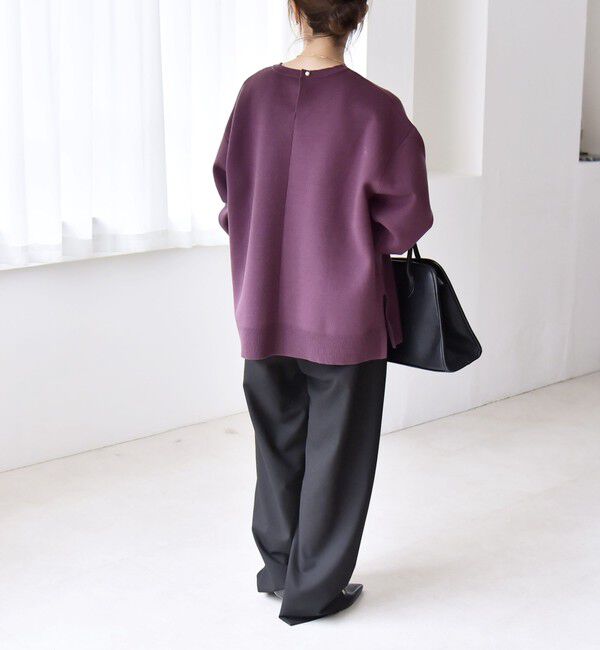 quaranciel「quaranciel:〈手洗い可能〉ダブルフェイス パールモチーフ ワイド ニット プルオーバー」|ニット・セーター|