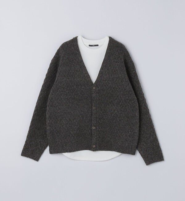 SHIPS「SHIPS: 〈手洗い可能〉シャギー レイヤード カーディガン」|カーディガン|