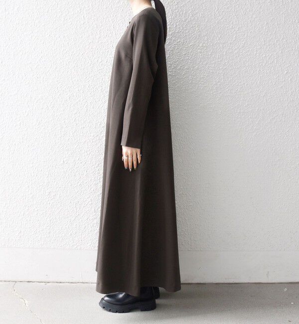 SHIPS any「SHIPS any: ウーステッド パイピング ボタン ロングスリーブ フレア ワンピース」|ワンピース|