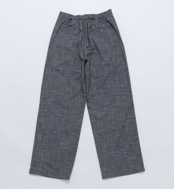 SHIPS「City Ambient Products: チェック＆ストライプ 2タック ワイド スラックス」|スラックス|