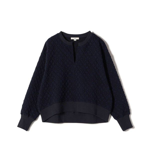 SHIPS for women「【WEB限定】〈手洗い可能〉キルティング ジャカード キーネック プルオーバー」|Tシャツ・カットソー|