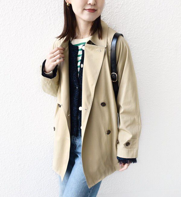 SHIPS for women「〈撥水加工〉バック ギャザー ドロスト ミディ丈 トレンチ コート」|トレンチコート|