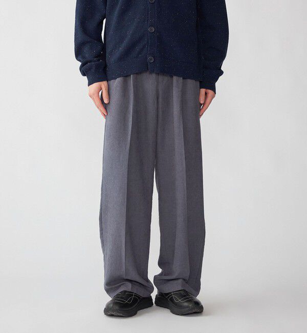 SHIPS「City Ambient Products: ドレープ 2タック ワイド スラックス」|スラックス|コバルトブルー