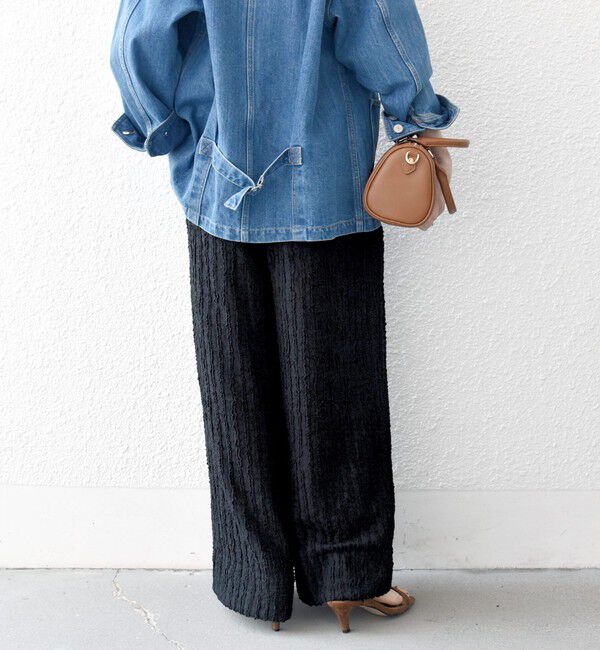 SHIPS any「SHIPS any:〈洗濯機可能〉ウェーブ ジャカード タック ワイド パンツ」|その他|