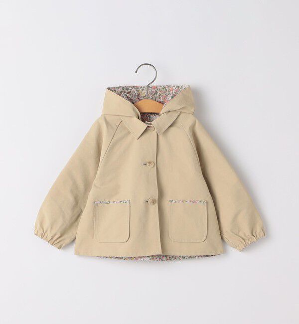 SHIPS KIDS「SHIPS KIDS:80～90cm / リバティ リバーシブル フード コート」|その他|ベージュ