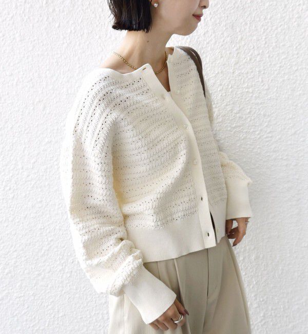 SHIPS for women「〈手洗い可能〉柄編み 2WAY カーディガン」|カーディガン|