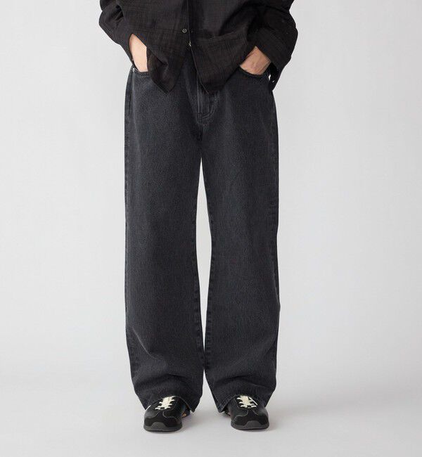 SHIPS「City Ambient Products: ワイド ストレート デニム」|デニム|ブラック