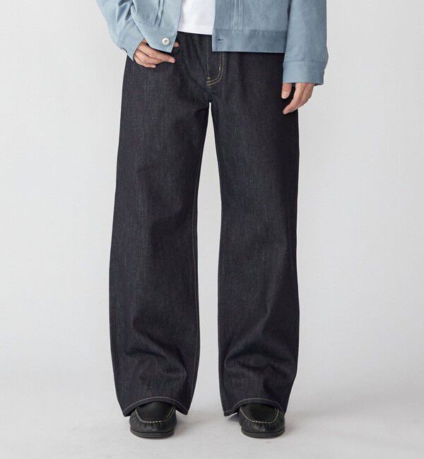 SHIPS「City Ambient Products: ワイド ストレート デニム」|デニム|ネイビー