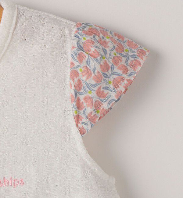 SHIPS KIDS「SHIPS KIDS:70～80cm / フラワー スカート ロンパース」|ロンパース|