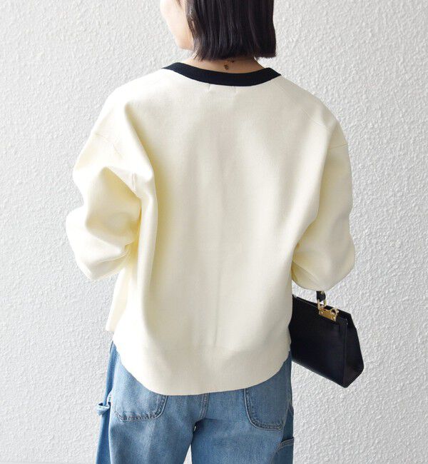 SHIPS any「《追加予約》SHIPS any:〈手洗い可能〉バイカラー スキッパー ニット カーディガン」|カーディガン|