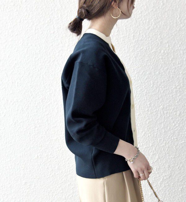 SHIPS any「《追加予約》SHIPS any:〈手洗い可能〉バイカラー スキッパー ニット カーディガン」|カーディガン|