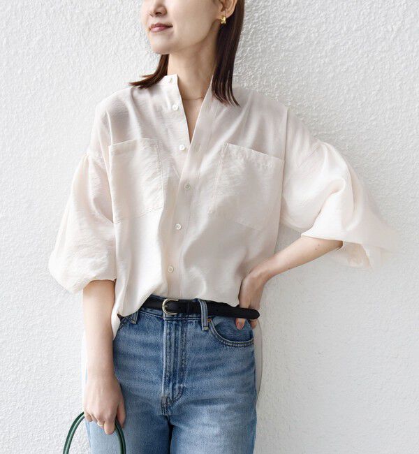 SHIPS for women「〈手洗い可能〉シアー タンブラー ポケット デザイン シャツ」|シャツ・ブラウス|