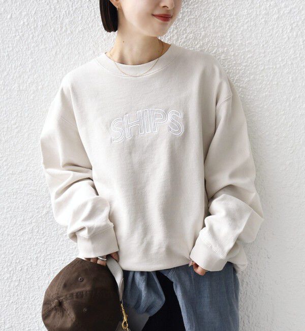 SHIPS for women「【WEB限定】SHIPS ラウンド ロゴ 刺繍 スウェット」|スウェット・ジャージ|ナチュラル
