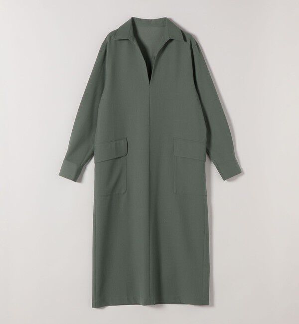 quaranciel「quaranciel:〈洗濯機可能〉Vネック スキッパー ロング シャツ ワンピース」|ワンピース|