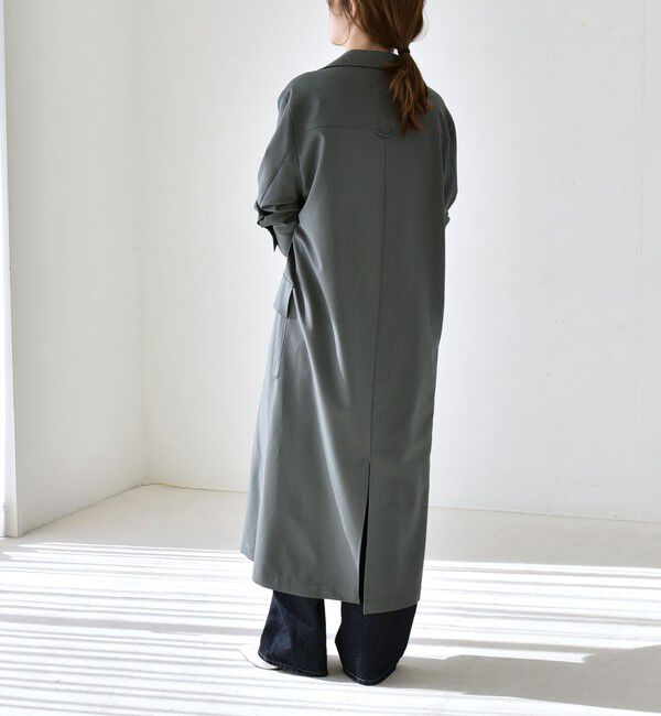 quaranciel「quaranciel:〈洗濯機可能〉Vネック スキッパー ロング シャツ ワンピース」|ワンピース|