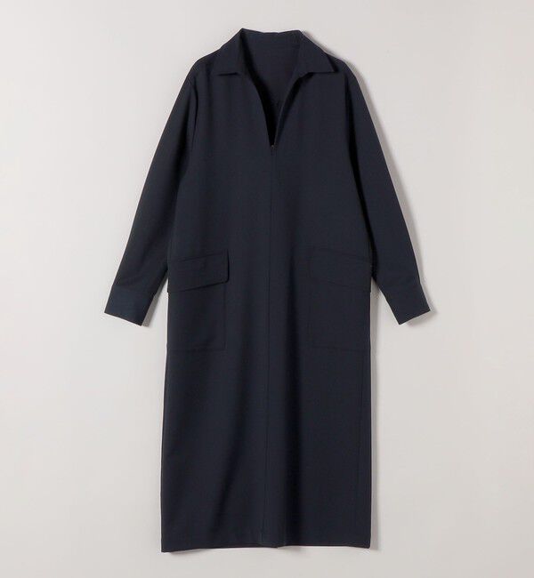 quaranciel「quaranciel:〈洗濯機可能〉Vネック スキッパー ロング シャツ ワンピース」|ワンピース|