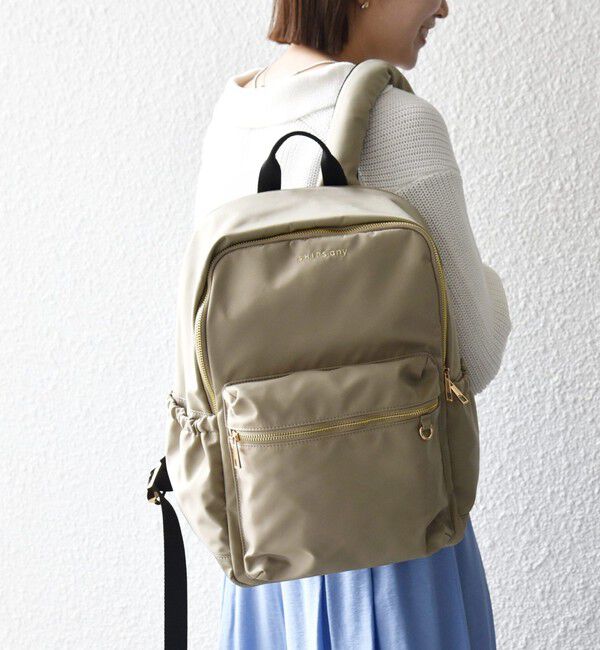 SHIPS any「SHIPS any: A4 サイド ギャザー ポケット バックパック」|リュック|ベージュ