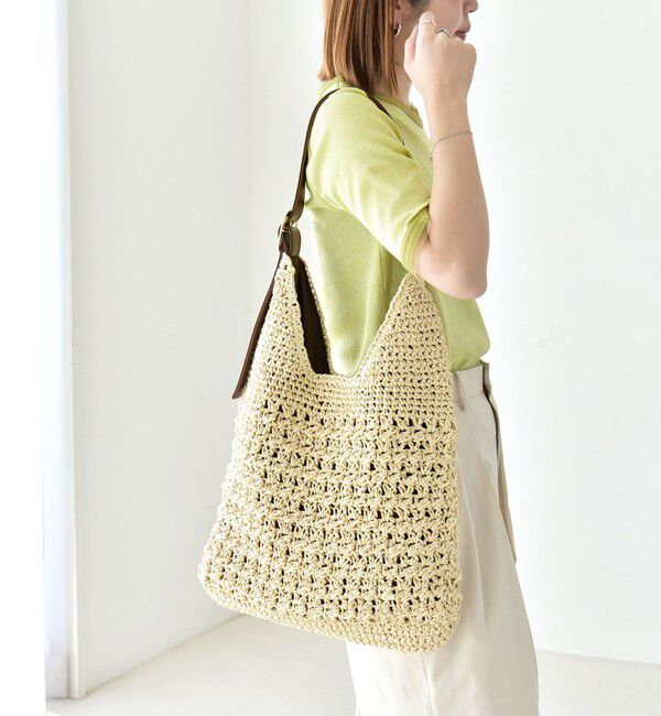 quaranciel「《予約》quaranciel: バックル ショルダー ペーパー トート バッグ（A4対応）」|トートバッグ|ナチュラル