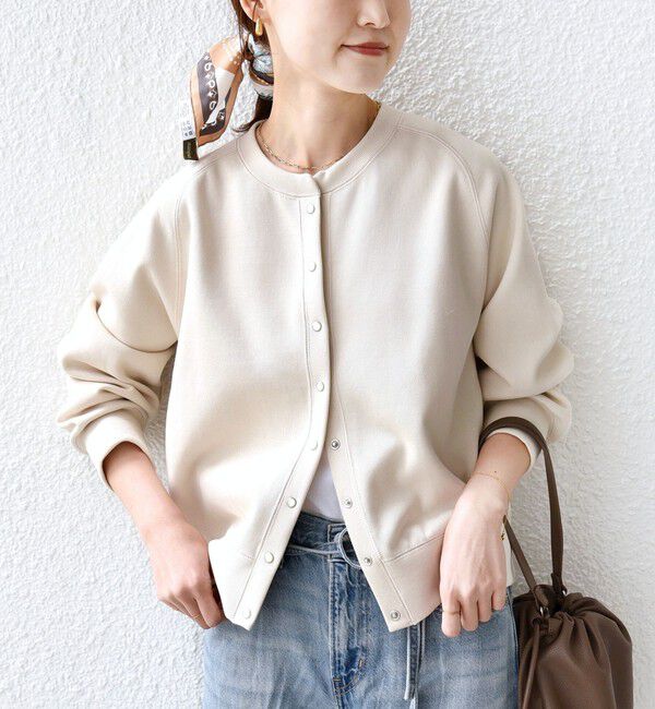 SHIPS for women「〈洗濯機可能〉コットン リブ スナップ ボタン カーディガン」|カーディガン|オフホワイト
