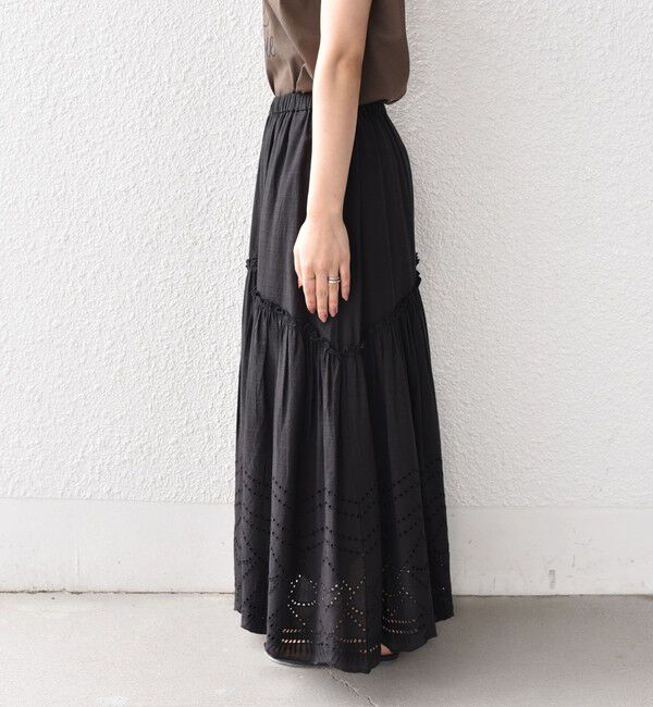 SHIPS Colors 「SHIPS Colors:〈手洗い可能〉スカラップ レース スカート」|フレア|