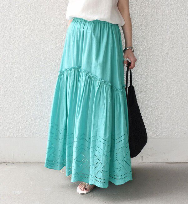 SHIPS Colors 「SHIPS Colors:〈手洗い可能〉スカラップ レース スカート」|フレア|