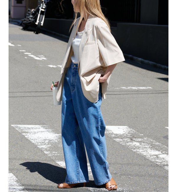 OUTDOOR PRODUCTS Usual Things「追加3 ULTライトデニムハイライズルーズ5PKT」|デニム|