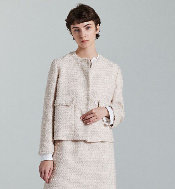 Ballsey「ミックスヤーンツイード ノーカラージャケット」|ノーカラージャケット|