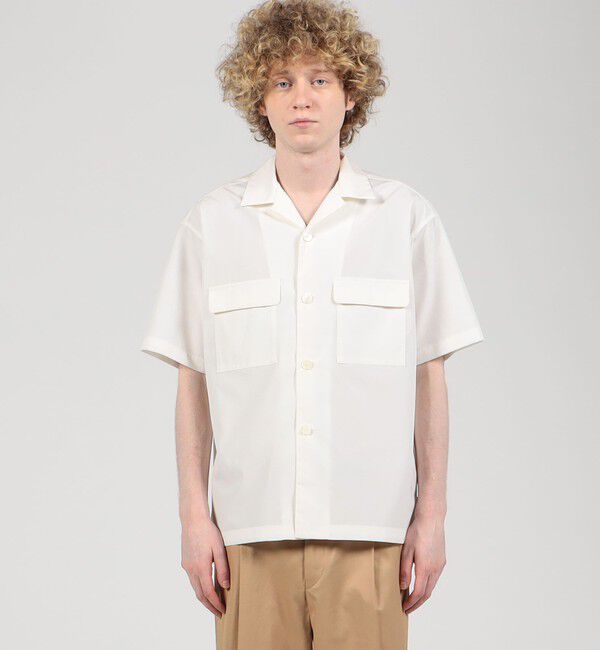 CABaN「CABaN コットンシャンブレー ダブルポケット半袖シャツ」|シャツ・ブラウス|