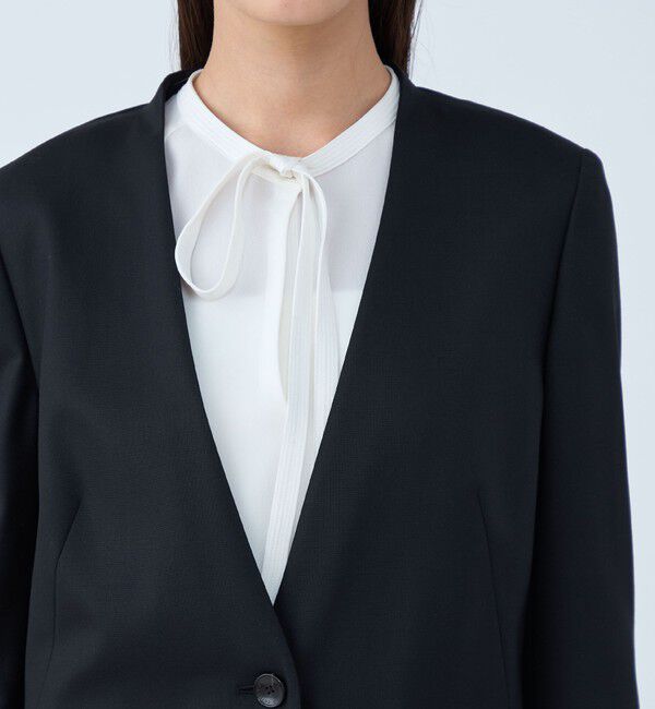 TOMORROWLAND collection「シャイニーピンヘッド Vカラージャケット」|テーラードジャケット|