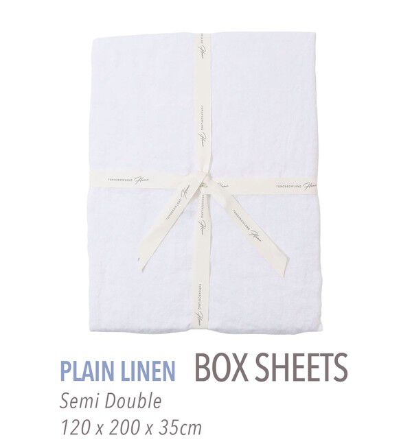 TOMORROWLAND HOME「プレーンリネン ボックスシーツ（セミダブル）」|その他|11 ホワイト