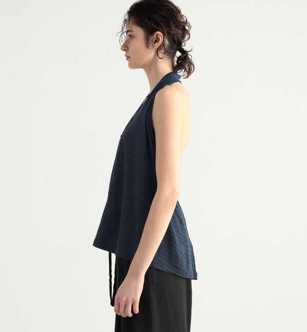 BACCA「リネンボーダー ホルターネックカットソー」|Tシャツ・カットソー|