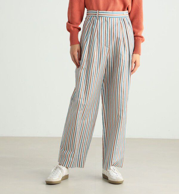 BACCA「ウォッシャーシルク ギャザードワイドパンツ」|チノ|