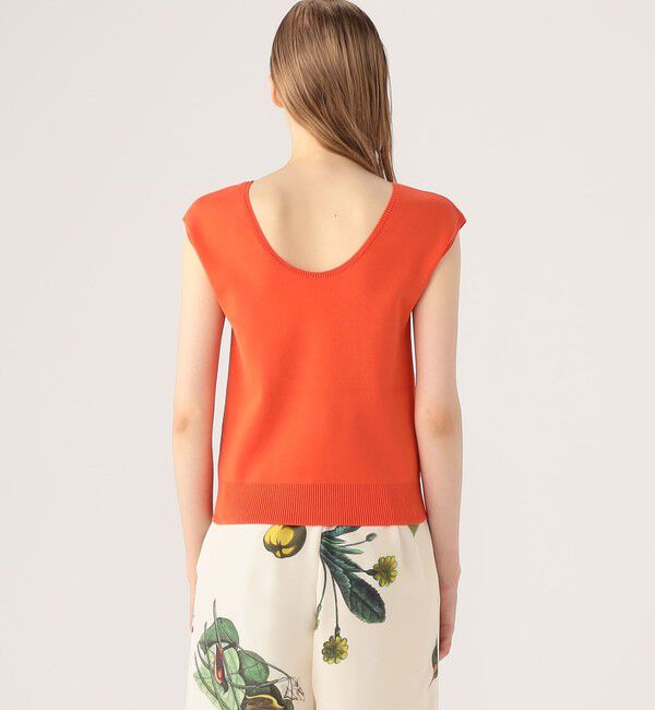 CABaN「コットンポリエステル バックオープンフレンチスリーブプルオーバー」|ニット・セーター|