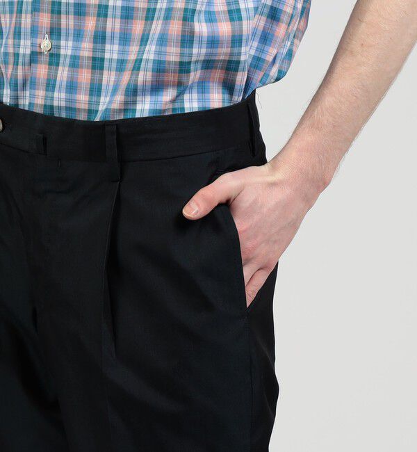 TOMORROWLAND MENS「コットンシルクタイプライター 1プリーツスラックス」|スラックス|