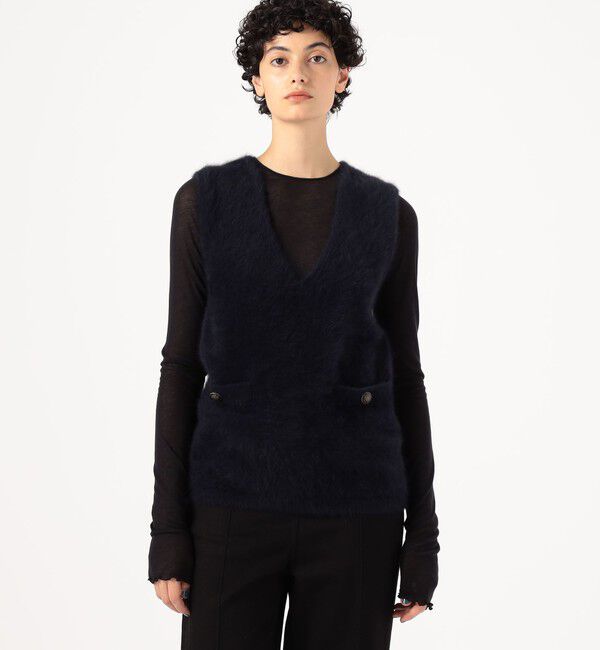 DES PRES「フォックスカシミヤ Vネックベスト」|ベスト・ジレ|