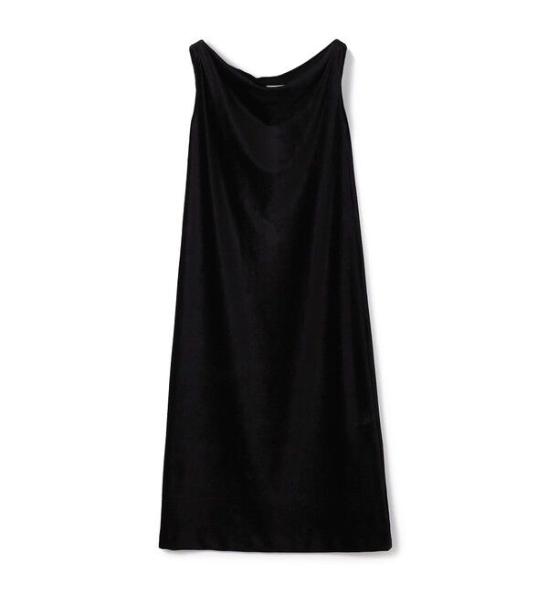 DES PRES「モイストベロア ツイストショルダーワンピース」|ドレス|19 ブラック