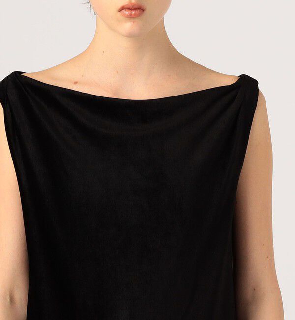 DES PRES「モイストベロア ツイストショルダーワンピース」|ドレス|