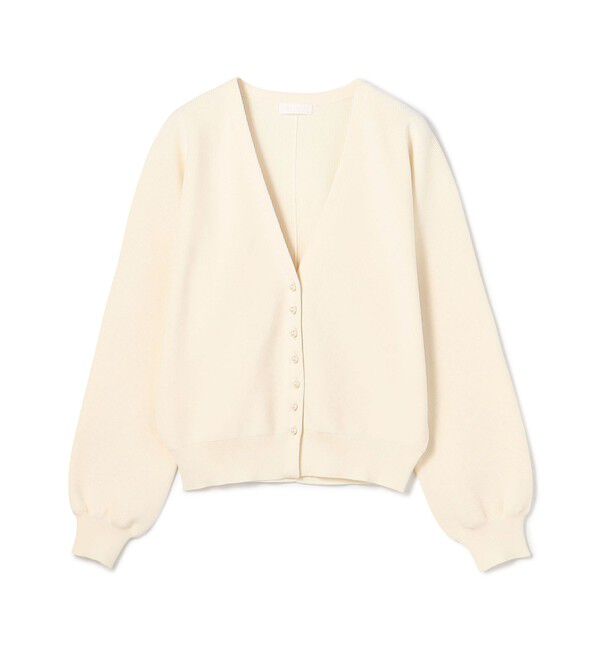 Ballsey「パールコンビ Vネックカーディガン」|カーディガン|11 ホワイト
