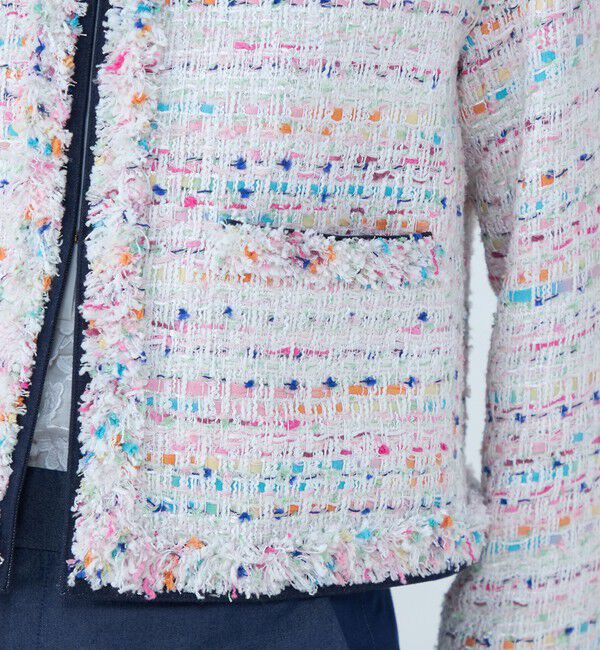 TOMORROWLAND collection「パステルファンシー デニムコンビジャケット」|ノーカラージャケット|