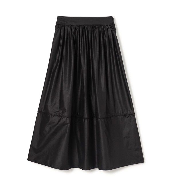MACPHEE「クリスピータフタ ギャザーマキシスカート」|フレア|19 ブラック