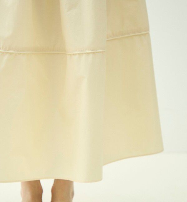 MACPHEE「クリスピータフタ ギャザーマキシスカート」|フレア|