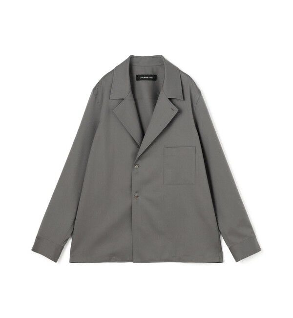 GALERIE VIE「ウォッシャブルギャバ シャツジャケット」|テーラードジャケット|17 チャコールグレー