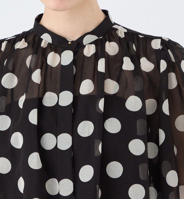 TOMORROWLAND collection「コインドットプリント フレアーベルスリーブブラウス」|シャツ・ブラウス|