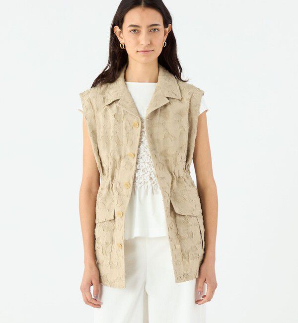 MACPHEE「メッシュカットジャカード ジレ」|ベスト・ジレ|