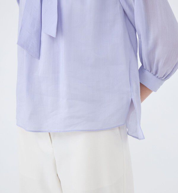 Ballsey「スムースラミー バイヤスボウタイブラウス」|シャツ・ブラウス|